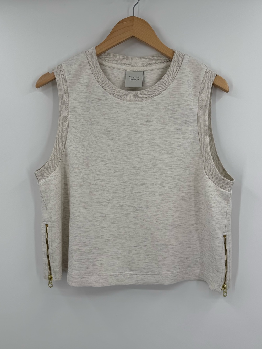 Varley Shea Crop Tank | Ivory Marl | Large